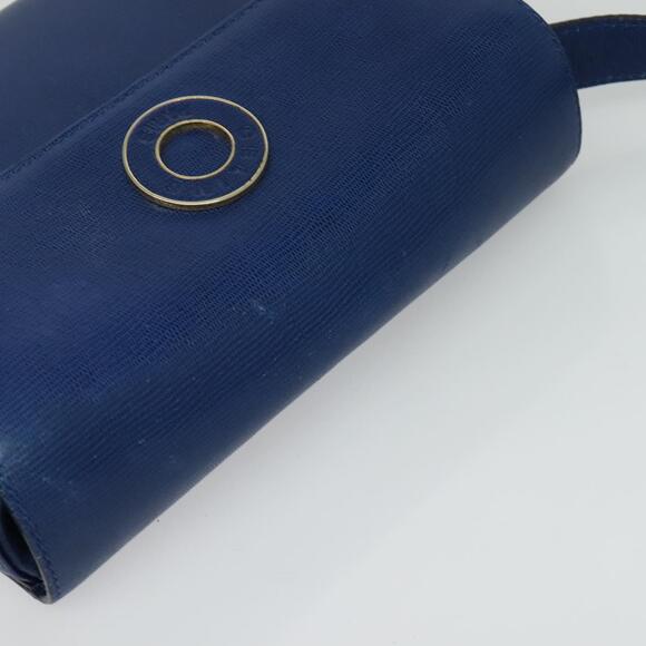 CELINE Shoulder Bag Leather Blue Gold - Picture 6 of 12